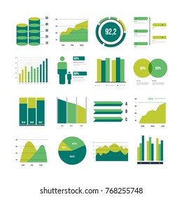 Set of color infographic elements. Vector diagrams and graphs, statistics of data. Use in website, flyer, corporate report, presentation, advertising, marketing etc.