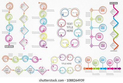 Set of color infographic templates for business presentations. Frames for headings and text.