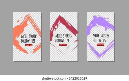 Set mit Farbpinselstrich auf weißem Hintergrund. Japanischer Stil. Vektorgrafik von Grunge-Flecken