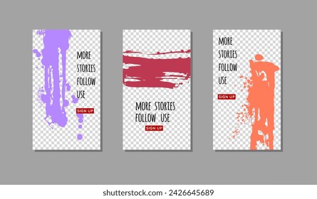 Conjunto de pinceladas de tinta de color sobre fondo blanco. Estilo japonés. Ilustración vectorial de manchas de grunge