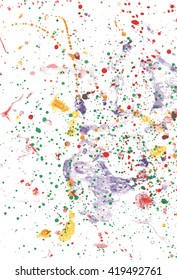 Set of color ink stains in watercolor style isolated on white. Vector. Abstract background. Template for banner or typographical production