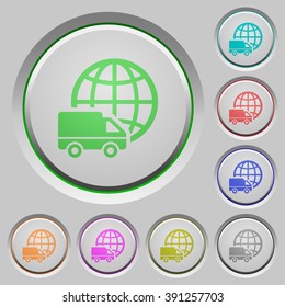 Set of color International transport sunk push buttons.