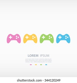 Set of color joystick icons. Vector illustration.