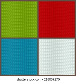 Set of color knitted backgrounds