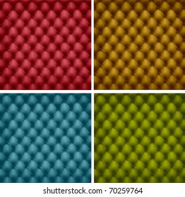 Set of color leather upholstery. Vector illustration.