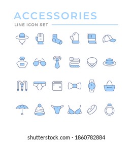 Set color line icons of accessories