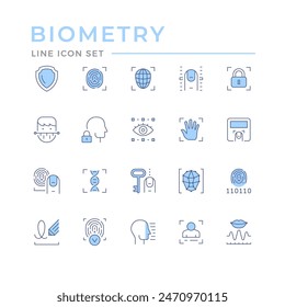 Set color line icons of biometry