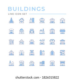 Set color line icons of buildings