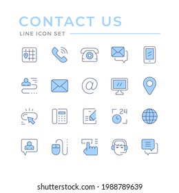 Set color line icons of contact us