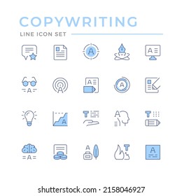 Set color line icons of copywriting