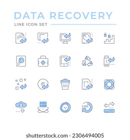 Set color line icons of data recovery