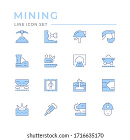 Set color line icons of mining