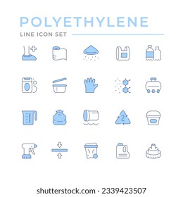 Set color line icons of polyethylene