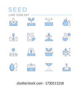 Set color line icons of seed and seedling