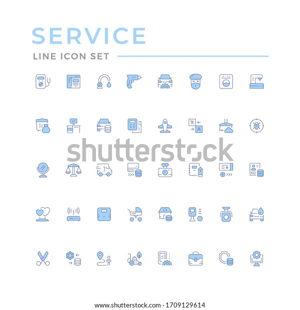 Set color line icons of\
service