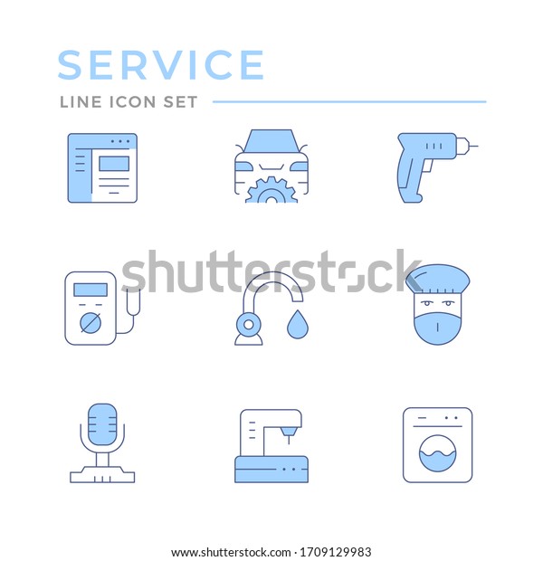Set color line icons of\
services