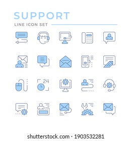 Set color line icons of support