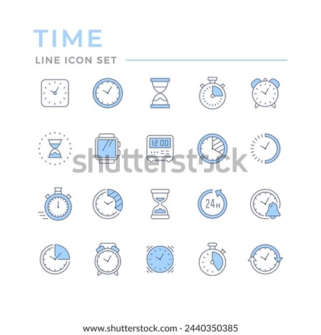 Set color line icons of time