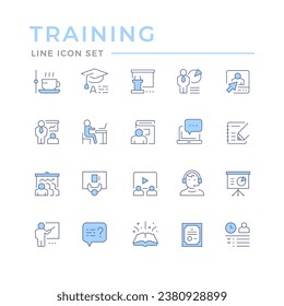 Set color line icons of training