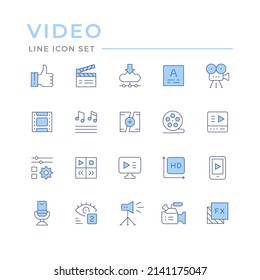 Set color line icons of video