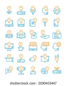 Satz von Bildungs-Icons für Farblinien Vektorgrafik