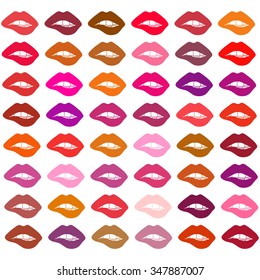 Set color lipstick vector icons.