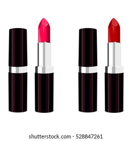 Set of color lipsticks.