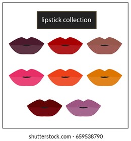 Set of color lipsticks. 
