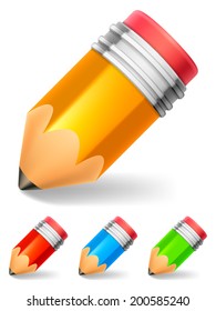 Set of color little pencils.