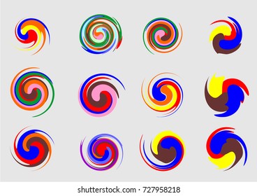 Set of color logos