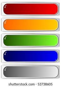 Set of color long buttons