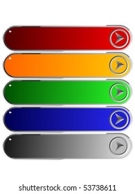 Set of color long buttons