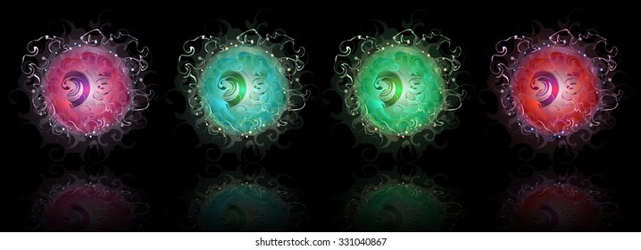 Set of color magic spheres. The sphere for guessing, predictions, magics.