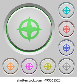 Set of color map directions sunk push buttons.