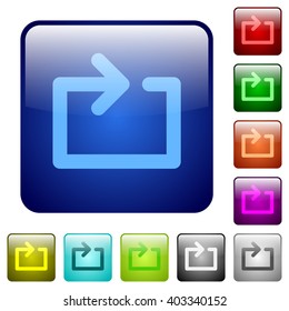 Set of color media loop glass web buttons.