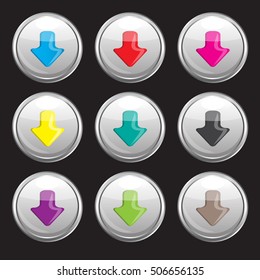 Set of color metal arrows