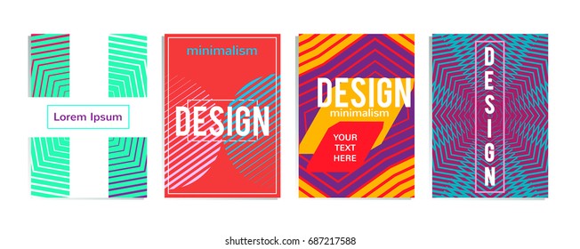 Set color minimal halftone covers. Abstract geometric background. Design tech banners. Templates for covers of brochures. Vector illustration eps 10.
