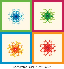 Set color molecule creative design pattern eps