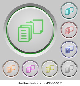 Set of color Move file sunk push buttons.