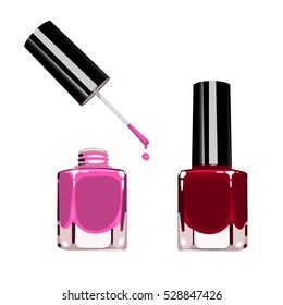 Set of color nail polish.