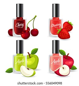 Set of Color Nail Polish : Vector Illustration