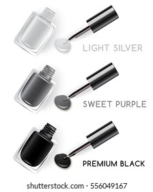Set of Color Nail Polish : Vector Illustration