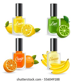 Set of Color Nail Polish : Vector Illustration