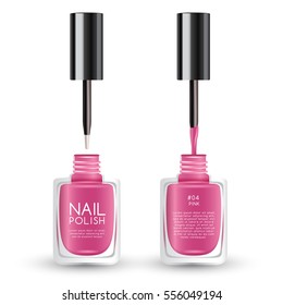 Set of Color Nail Polish : Vector Illustration