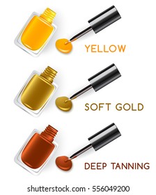 Set of Color Nail Polish : Vector Illustration