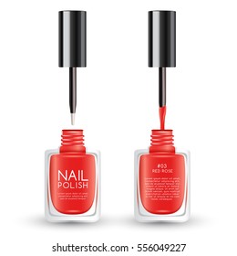 Set of Color Nail Polish : Vector Illustration