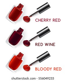 Set of Color Nail Polish : Vector Illustration
