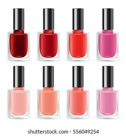 Set of Color Nail Polish : Vector Illustration