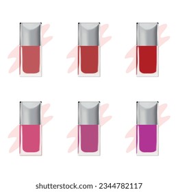 Set of color nail polish for web and advertise. Vector illustrator EPS 10.