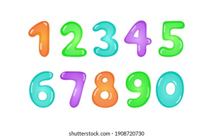 Set of color numbers for kids. vector illustration